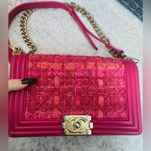 Chanel Tweed Boy Bag Limited Edition AUCTION HOUSE DISPLAY ONLY